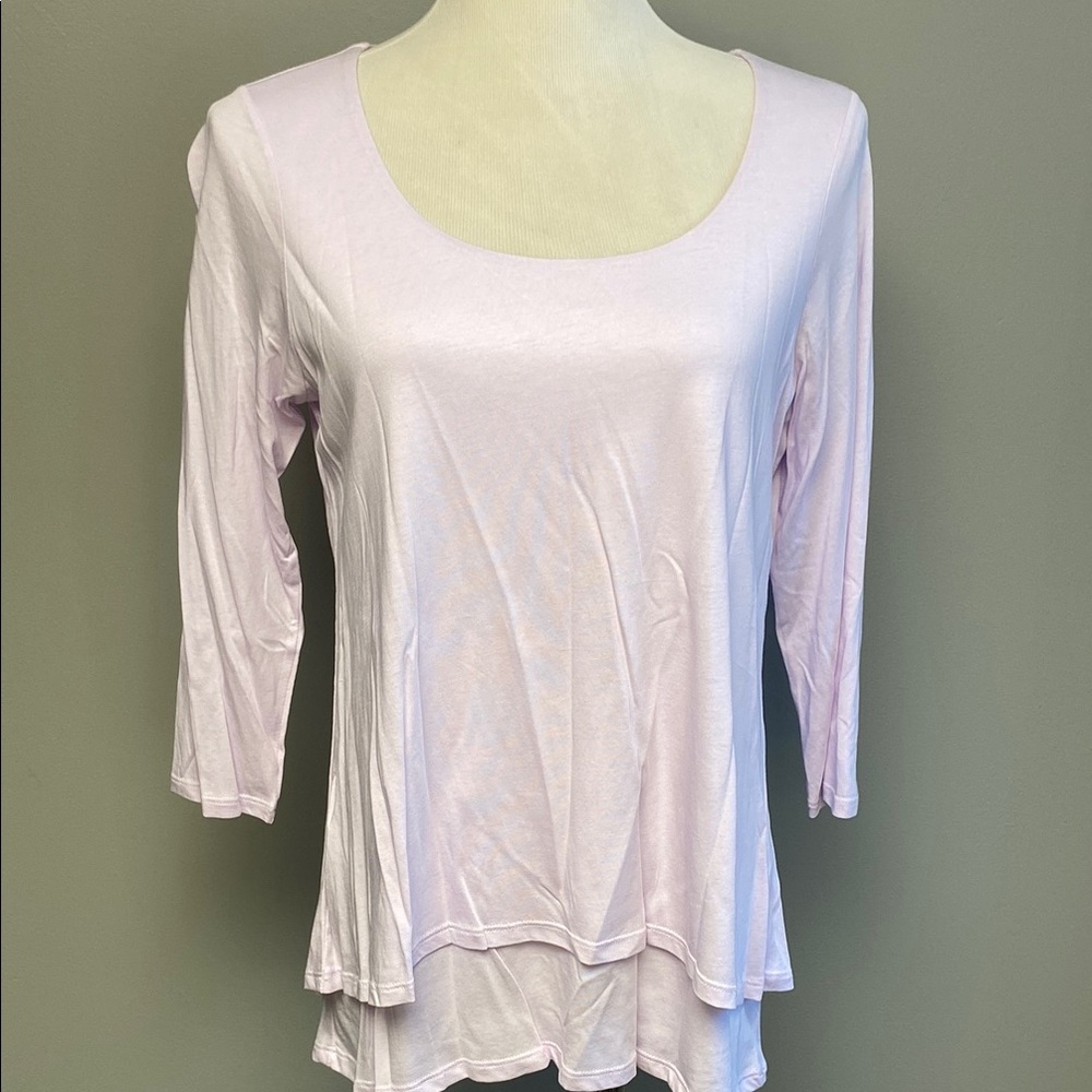 NWT J.Jill Purple Asymmetrical ¾-Sleeve Tunic – Size S